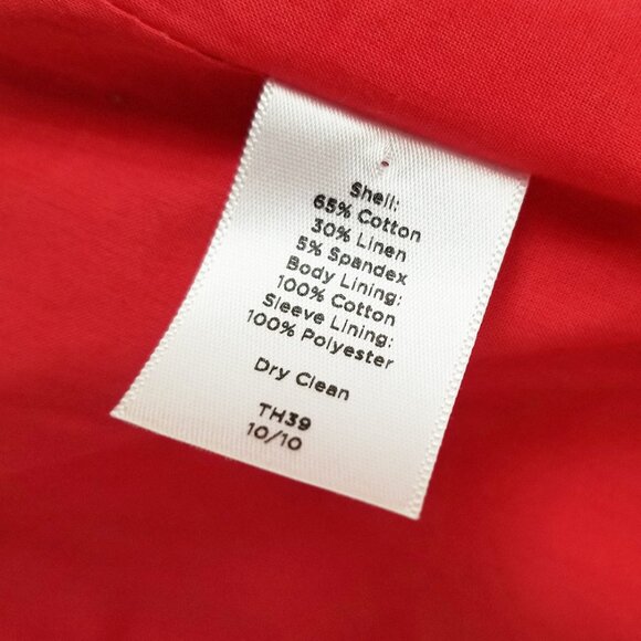 Talbots Cotton Linen Blend Blazer Jacket Women 12P Red Coral Single Button $169 - Picture 7 of 16